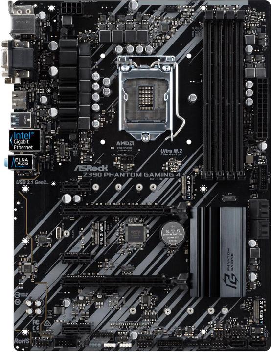 Actual product image AsRock Z390 Phantom Gaming 4 (LGA 1151, Intel Z390, ATX)