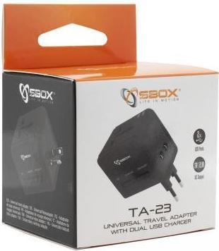 Produktbild Sbox TA-23 Universal Travel Adapter with Dual USB Charger