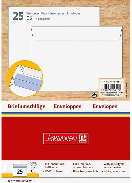 Produktbild Briefumschlag (114 x 162 mm, 25 x)