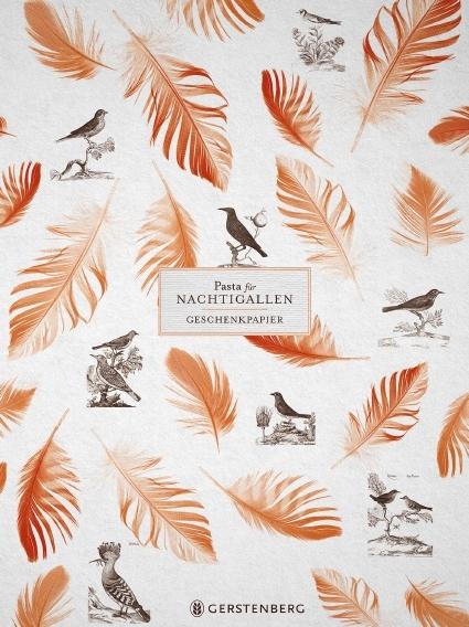 Produktbild Pasta für Nachtigallen Geschenkpapier-Heft - Motiv Orange Federn (Geschenkpapier, 1 x)