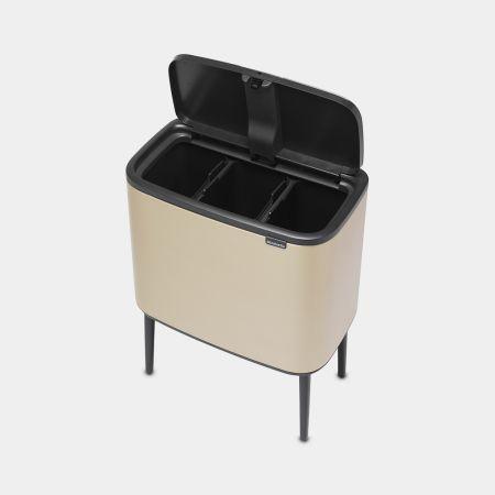 Actual product image Brabantia Trash can Bo Touch Bin champagne color, 3 x 11 L (33 l)