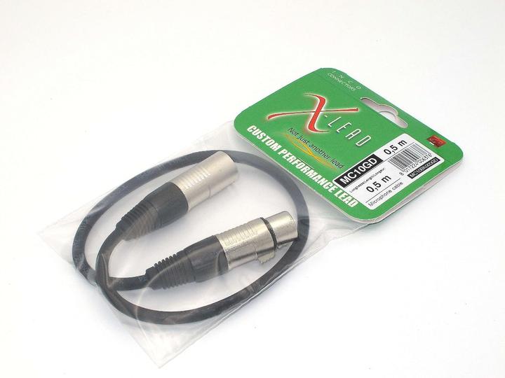 Produktbild X-lead MC10GD005BK Gold-Serie Mikrofonkabel XLR/XLR (0,5 m) (0.50 m, XLR)