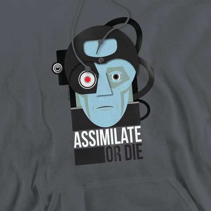 Immagine prodotto Assimilate or Die Felpa con Cappuccio Uomo (L)
