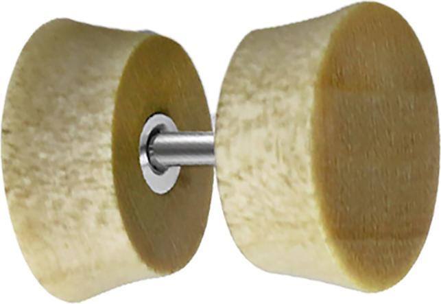 Star Piercing Fake Plug aus Krokodilholz (ohne Messing, Organisch)