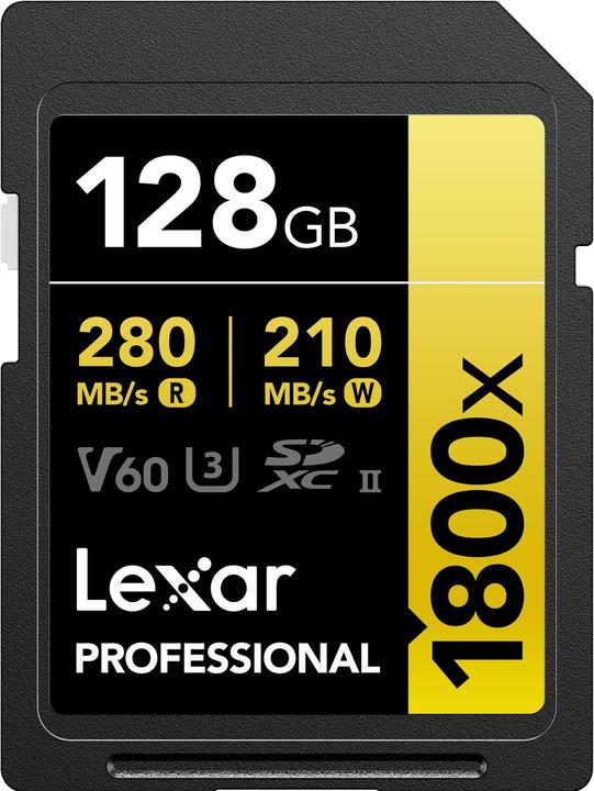 Lexar Pro 1800x R270 SDXC (128 Go, SDXC, U3, UHS-II)