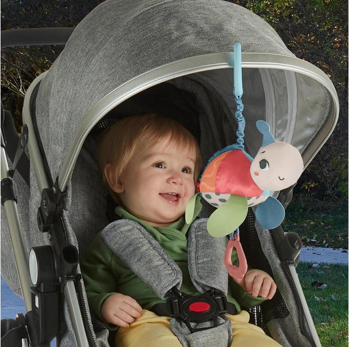 Actual product image Fisher-Price Planet Friends Fleet Turtle Pram Toy with Sensory Details for Newborns