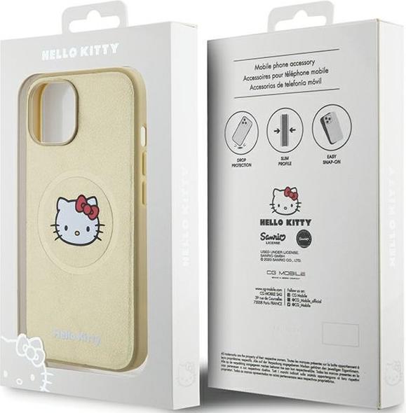 Image du produit Hello Kitty HKHMP14SPGHCKD iPhone 14 6.1" złoty/or hardcase cuir Kitty Head MagSafe (Apple iPhone 14)