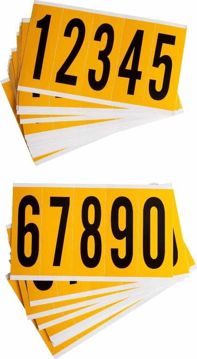 Produktbild Brady B-946, 1560-#-Kit, Vinyl, Beschriftung: Zahlen-Set (0-9), Schwarz auf Gelb, 44 x 127mm, Schr (4.45 cm)