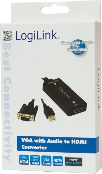 Immagine prodotto LogiLink CV0060 - Convertitore VGA con audio e HDMI (HDMI, 20 cm)