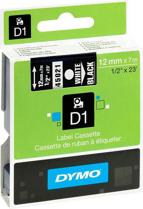 Produktbild Dymo S0720610 Standardband (1.20 cm, Weiss, Schwarz)