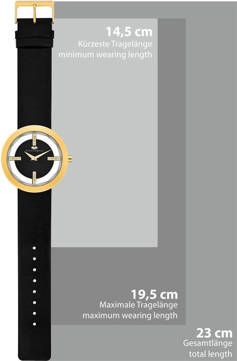 Produktbild Damen Quarzuhr Lucrezia Echtleder schwarz - 4336 (Analoguhr, 42 mm)