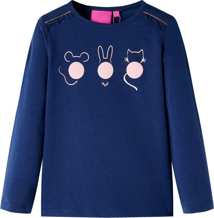 Produktbild VidaXL Kinder-Langarmshirt Marineblau 104,Material: 95 % Baumwolle (104)