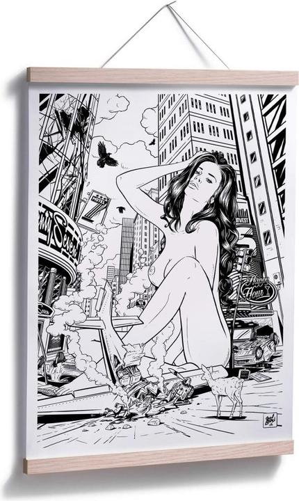 Image du produit Trenddeko Drawstore - Accident d'avion avec pin-up en cas de catastrophe (100 x 120 cm)