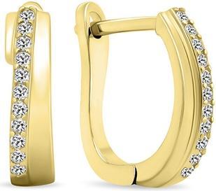 Brilio Silver - Decent gold-plated earrings with zircons EA552Y