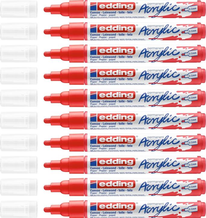 Image du produit Edding Marqueur acrylique 5100 (Rouge trafic, 3 mm, 1 x)
