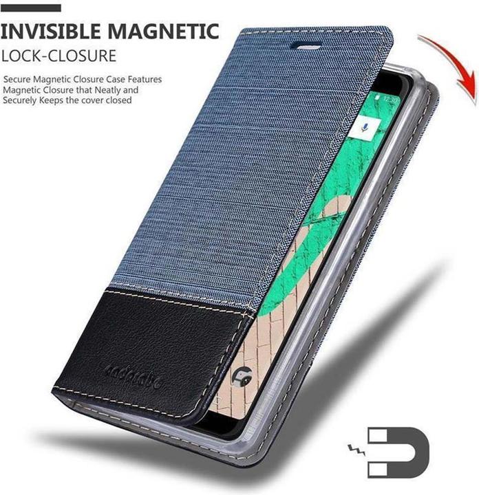 Produktbild Cadorabo Book Jeans Optik Cover (Wiko View Max)