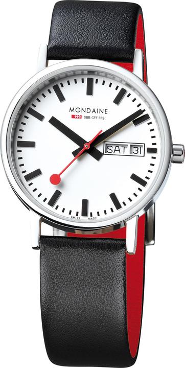 Mondaine Classic - Vegan poliert Wochentag / Datum (Analoguhr, Swiss Made, 36 mm)