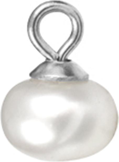 Produktbild Star Piercing Anhänger silber grosse Perle weiss (ohne Messing, Chirurgenstahl 316L)