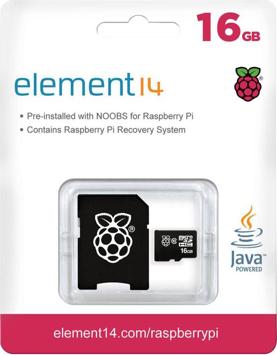 Immagine prodotto Raspberry Pi Scheda SD MicroSD da 16 GB con Noobs OS (16 GB, microSDHC, U3)