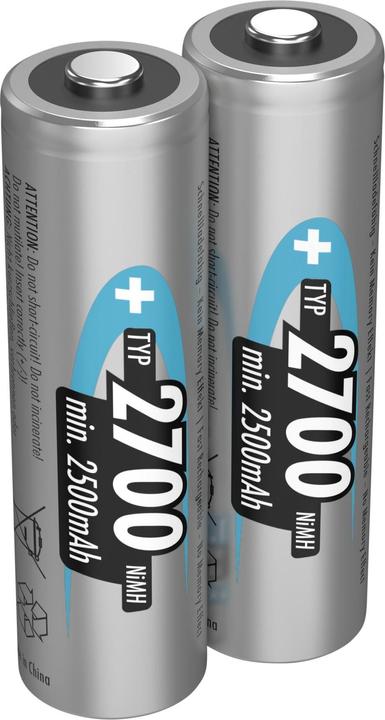 Immagine prodotto Ansmann 1x2 Batteria 2700 Mignon AA 2500 mAh (1 pz., AA, 2500 mAh)