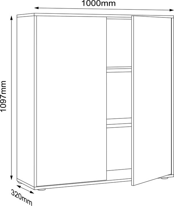 Nährwerte und Zutaten VCM Büroschrank Sideboard Salia 3fach B100