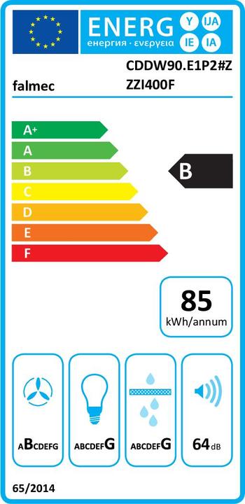 Energy Label Falmec DOWNDRAFT 90 (Substructure hood)