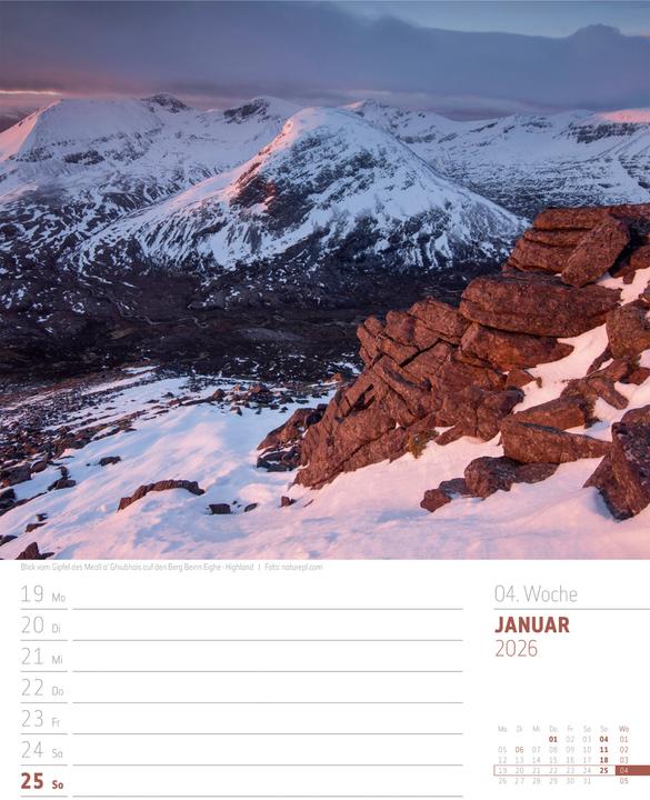 Produktbild Schottland - Zwischen Highlands und Hebriden - Wochenplaner Kalender 2026 (25 x 33 cm, Harter Einband, Deutsch)