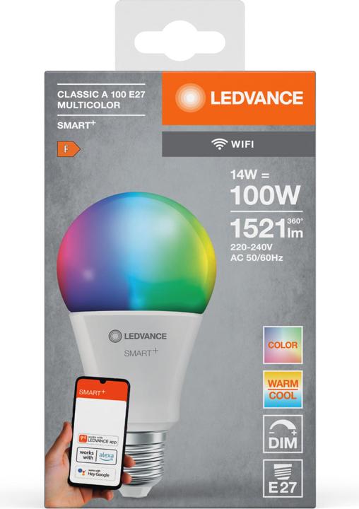 Produktbild Ledvance Smart+ Wifi Classic (E27, 14 W, 1521 lm, 1 x, F)