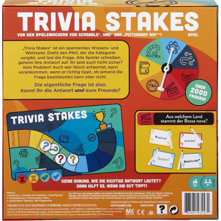 Produktbild Mattel Games Trivia Stakes Quizspiel (Deutsch)