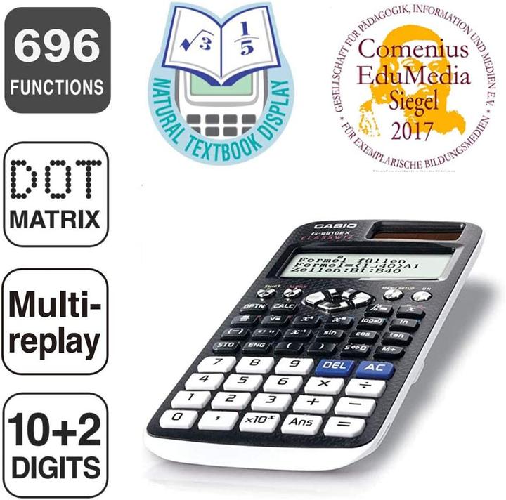 Actual product image Casio Fx-991de X (Batteries, Solar cells)