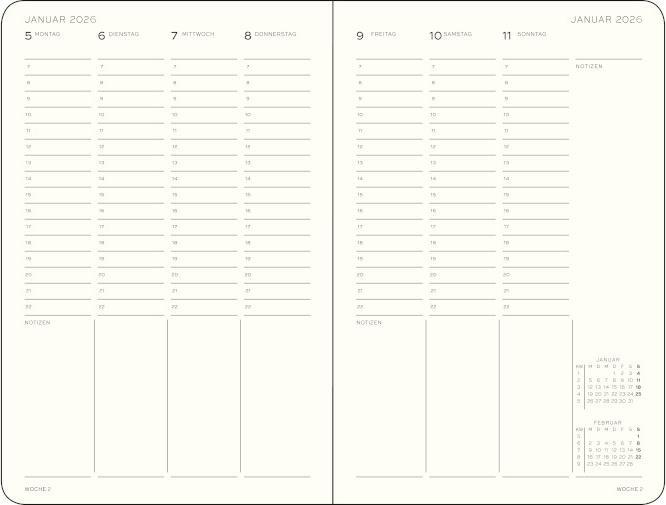 Immagine prodotto WochenplanerPaperbackB6+schwarz2026 (13 x 19 cm, Tedesco)