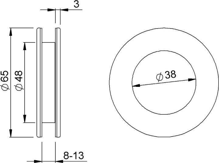 Actual product image Kws Sliding door handles for glass doors 5255 (1 pcs.)