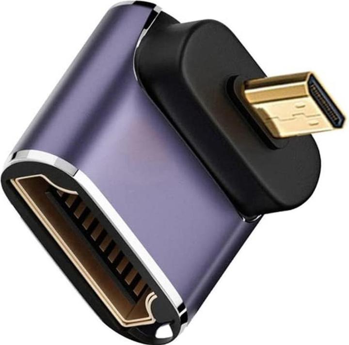 PowerGuard Micro HDMI vers HDMI 2.1 90 degrés Angle Down Adaptateur (Micro HDMI)