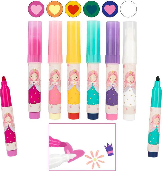 Depesche Princess Mimi - Magic Marker - (412120) (Lila, Grün, Rosa, Zartgelb, Rot, Gelb, Blau, Apricot, Pink, 6 x)