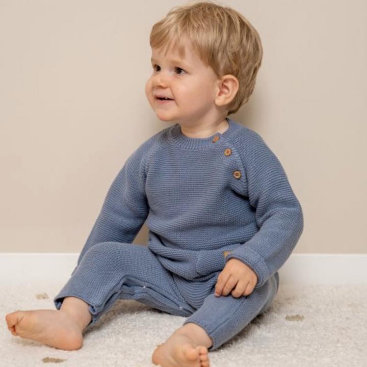 Actual product image Little Dutch Romper suit knitted blue (74)