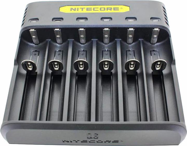 Immagine prodotto Nitecore Q6 6-Schacht-Ladegerät (1 pz., 14500, 16340, 18650, 26650, Accumulatore di carica elettrica)
