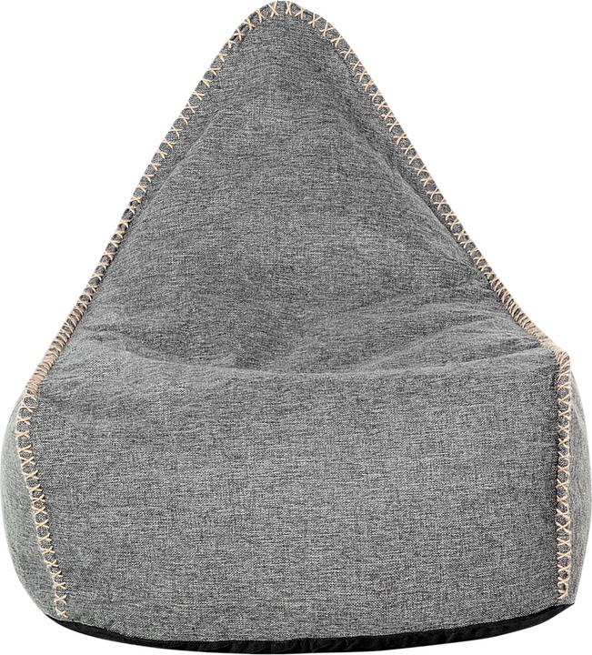 Actual product image Beliani Grey LINEN DROP beanbag