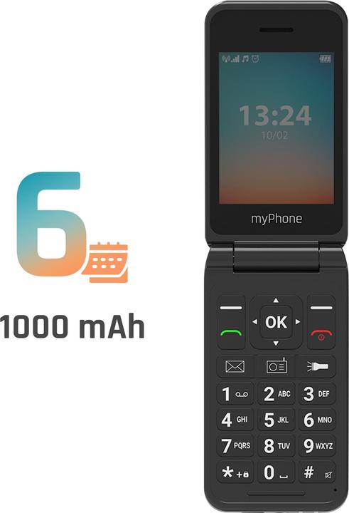 Actual product image Myphone FLIP LTE czarny (2.80", 1.30 Mpx, 4G)