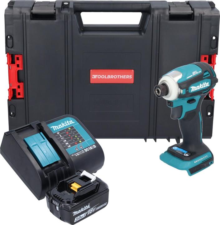 Produktbild Makita DTD 172 SF1J-R Akku Schlagschrauber 18 V 180 Nm 1/4" Brushless + 1x Akku 3,0 Ah + Ladegerät (Akkubetrieb)