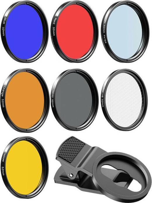 Immagine prodotto Apexel Kit di lenti per dispositivi mobili APL-52UV-7F 52mm 7in1 (Filtro UV)