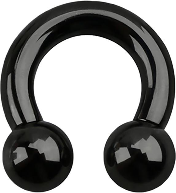 Actual product image Star Piercing Circular Barbell internal thread black with two balls (Titanium G23, without brass)