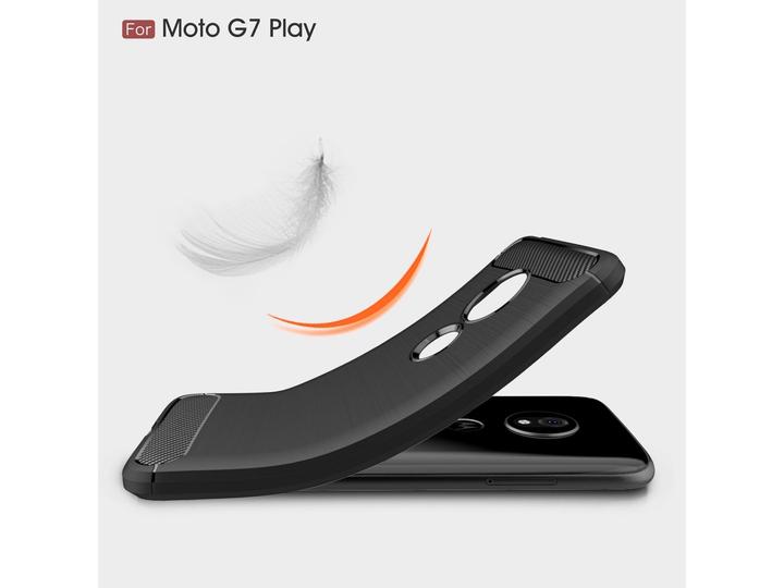 Produktbild Screenguard Motorola Moto G7 Play Hülle Carbon Brushed Soft TPU (Motorola Moto G7 Play)