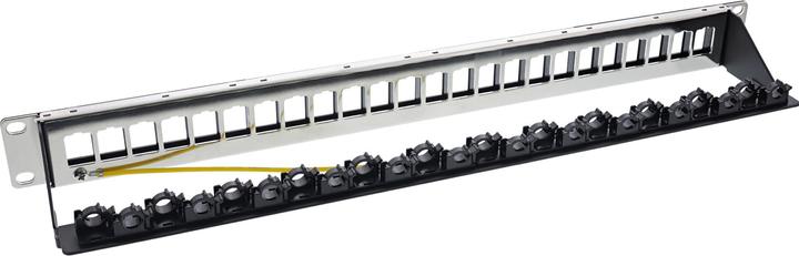 Actual product image InLine Patch panel 24-way, Keystone blank patch panel, 19", 1U, black RAL9005