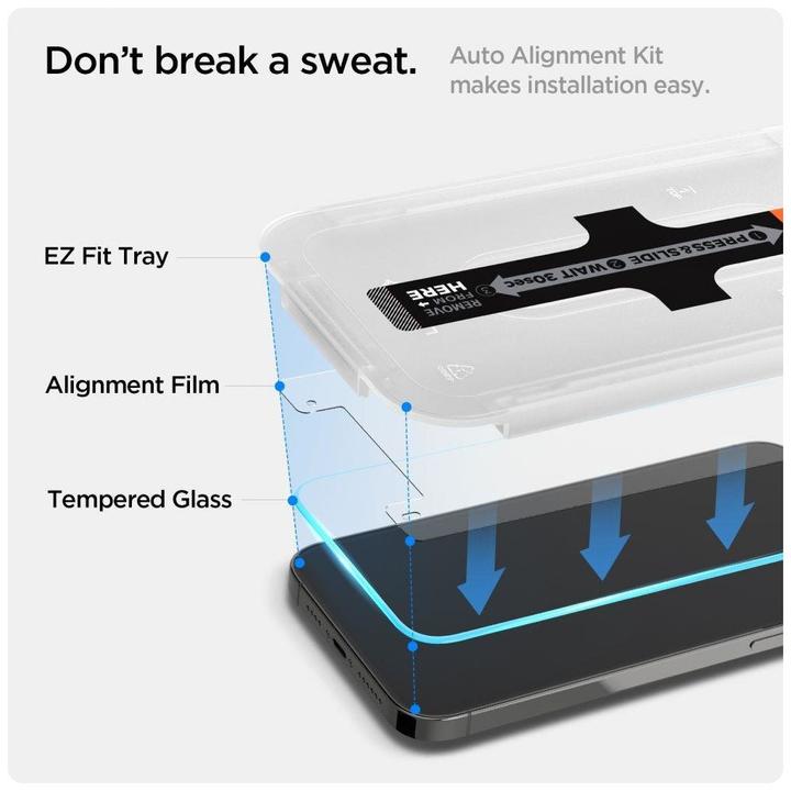 Produktbild Spigen Gehärtetes Glas GLAS.tR ez Passend für Apple iPhone 13 (1 Stück, Apple iPhone 14, Apple iPhone 16e, Apple iPhone 13 Pro, Apple iPhone 13)