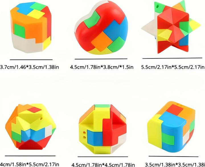 Actual product image Activity Board 6-tlg. bunte 3D-Puzzleblöcke Denksportaufgabe, Dekompression, Verwandlungsspielzeug-Set