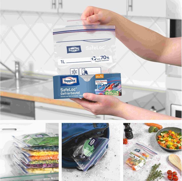 Produktbild Toppits Doppelverschluss-Gefrierbeutel SafeLoc (25 x)