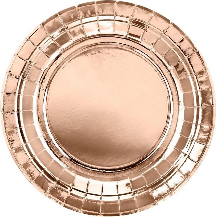 Image du produit Partydeco Assiette en carton Rose or 18cm (6pcs)