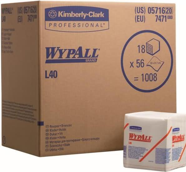 Actual product image Wypall Wiping cloths L40 1-ply 30.5x31.8cm quarter-folded white (1 x)