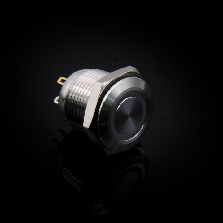 Image du produit Purecrea Bouton-poussoir 16mm avec éclairage RGB 5V - Acier inoxydable