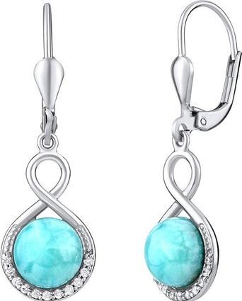 Silvego Silver earrings with natural Larimar JST14710LR (925 Sterling Silber)